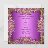 Invitation Elite Elegant Rose Gold sur Gold Anniversaire (Dos)