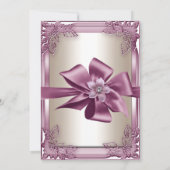 Invitation Elite Elégante fête d'anniversaire Crème rose (Dos)