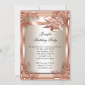 Invitation Elite Elégante fête d'anniversaire Orange Cream (Devant)