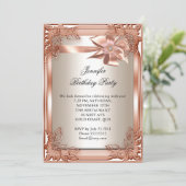 Invitation Elite Elégante fête d'anniversaire Orange Cream (Debout devant)