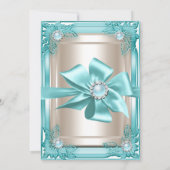 Invitation Elite Élégante fête d'anniversaire Turquoise Cream (Dos)