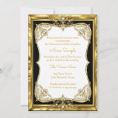 Invitation Elite Gold Blanc Black Princesse Quinceanera Tiara (Dos)
