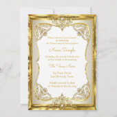 Invitation Elite Gold Blanc crème beige Princesse Quinceanera (Dos)