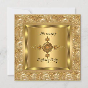 Invitation Elite Gold Diamond Jewel Élégante fête d'anniversa