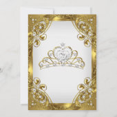 Invitation Elite Golden White Pearl Lace Tiara fête d'anniver (Dos)