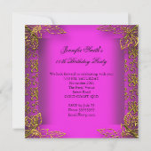 Invitation Elite Hot rose or Damask Anniversaire Party (Dos)