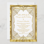 Invitation Elite Mariage Or blanc crème crème perle (Dos)