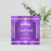 Invitation Elite Purple dentelle Princesse Sweet 16 Partie Di (Debout devant)
