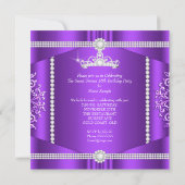 Invitation Elite Purple dentelle Princesse Sweet 16 Partie Di (Dos)