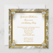 Invitation Elite Quinceanera Silver Gold Damask 15e anniversa (Dos)