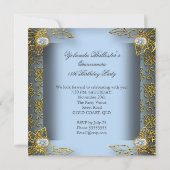 Invitation Elite Quinceanera Soft Blue Gold Damask 15e (Dos)