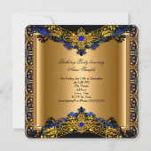 Invitation Elite Royal Blue Gold Black Anniversaire Party 2 (Dos)