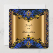 Invitation Elite Royal Blue Gold Black Anniversaire Party 2 (Devant)