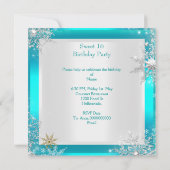 Invitation Elite Sweet 16 Sweet sixteen Hot Turquoise Or blan (Dos)