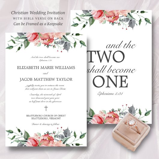 Invitation Elizabeth Deux Deviendront Une Seule Chose Mariage