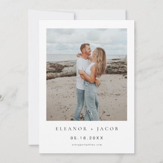 Invitation ELLA Elegant Minimalist Script Photo Enregistrer l (Dos)
