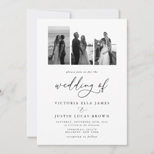 Invitation ELLA Modern Photo Collage Mariage (Devant)