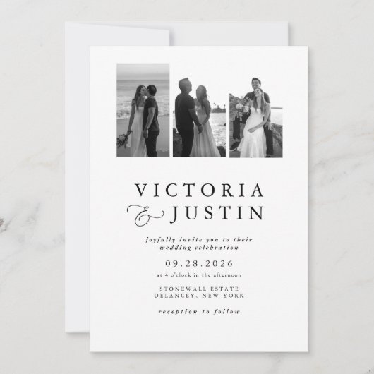 Invitation ELLA Modern Photo Collage Mariage (Devant)