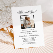 Invitation Elle A Dit Oui Black Photo Mariage Engagement