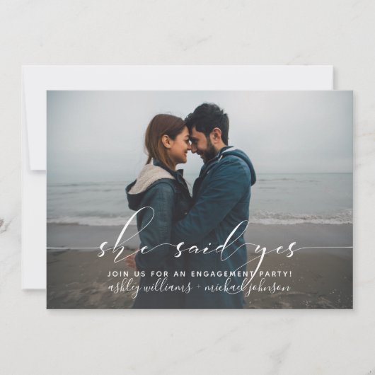 Invitation Elle A Dit Oui Calligraphie (Devant)