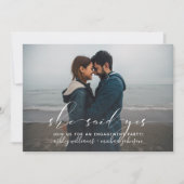 Invitation Elle A Dit Oui Calligraphie Fiançailles 2 Photo In (Devant)