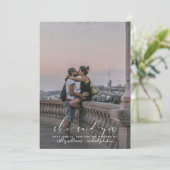 Invitation ELLE A DIT OUI Calligraphie Photo Enregistrer la d (Debout devant)