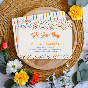 Invitation Elle A Dit Oui Festif Fun Engagement Party