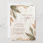 Invitation Elle A Dit Oui Fête des mariées De Verdure Rustiqu (Devant)