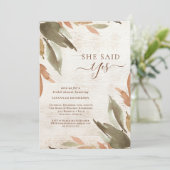 Invitation Elle A Dit Oui Fête des mariées De Verdure Rustiqu (Debout devant)