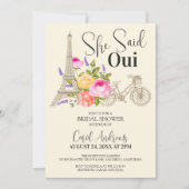 Invitation Elle A Dit Oui ! Fête des mariées florale aquarell (Devant)