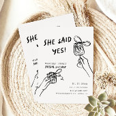 Invitation Elle A Dit Oui ! Fête des mariées illustrée