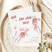 Invitation Elle A Dit Oui ! Fête des mariées illustrée
