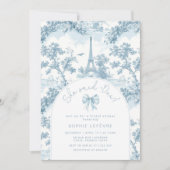 Invitation Elle a dit Oui Français romantique douche de nage (Devant)