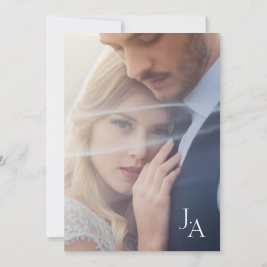 Invitation Elle a dit Oui ! Mariage photo de script simple no (Dos)