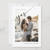 Invitation Elle A Dit Oui Plage Thématique Photo Engagement P (Devant)