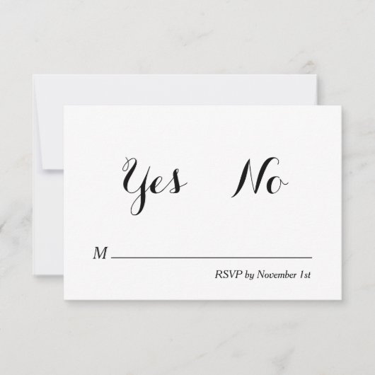 Invitation Elle a dit "Oui" Réponse RSVP pour mariage (Devant)
