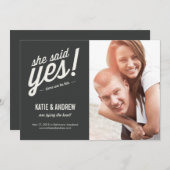 Invitation Elle A Dit Oui ! Réservez la date (Devant / Derrière)