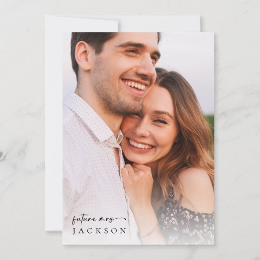 Invitation Elle A Dit Oui Script Photo Fête des mariées (Dos)