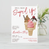 Invitation Elle a été emportée ! Fête des mariées de crème gl (Debout devant)