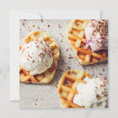 Invitation Elle a été ramassée à la crème glacée gaufre Coeur (Dos)
