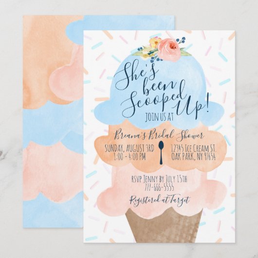 Invitation Elle a été ramassée dans la Fête des mariées de gl (Devant / Derrière)