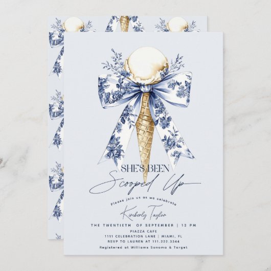 Invitation Elle a été ramassée dans la Fête des mariées de gl (Devant / Derrière)