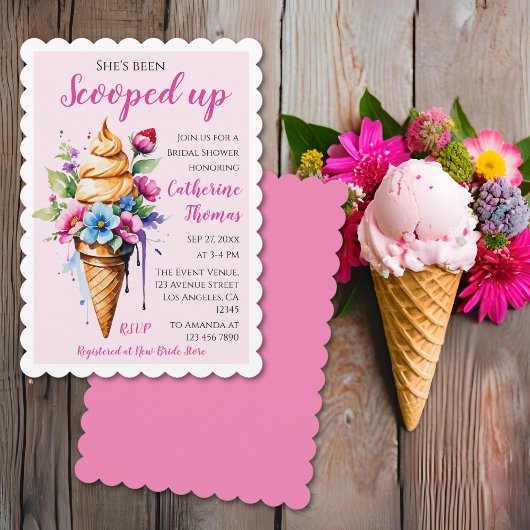 Invitation Elle a été ramassée Fête de mariage avec glace