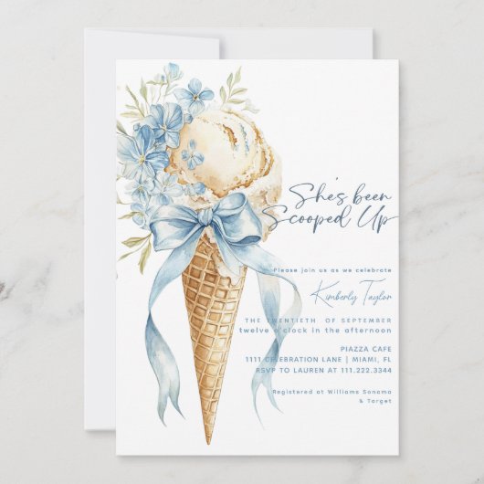 Invitation Elle a été ramassée Fête de mariage avec glace (Devant)