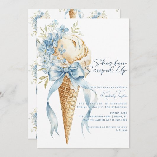 Invitation Elle a été ramassée Fête de mariage avec glace (Devant / Derrière)