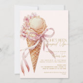 Invitation Elle a été récupérée Fête des mariées rose crème g (Devant)