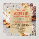 Invitation Elle a été Scooped Ice Cream Heart en forme de gau (Devant / Derrière)