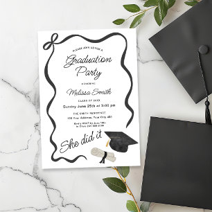 Invitation Elle a fait la fête de remise des diplômes