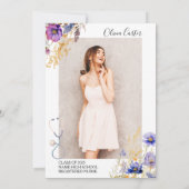 Invitation Elle A Gagné Il Fleur sauvage Gold RN Graduation P (Dos)