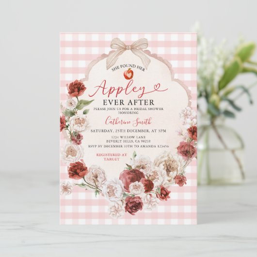 Invitation Elle A Trouvé Appley Jamais Après La Fête des mari (Debout devant)